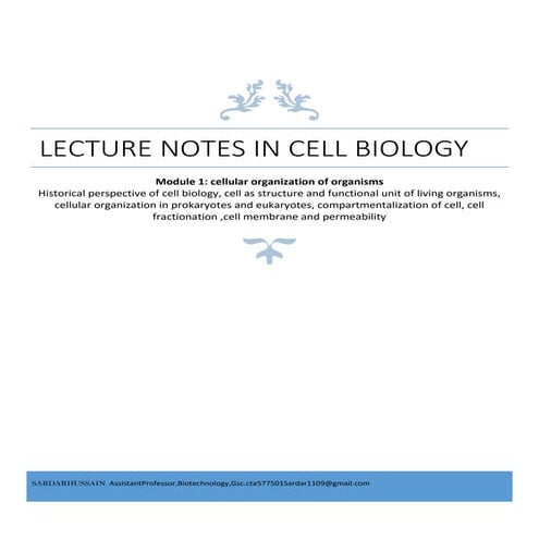 Cell biology module 1