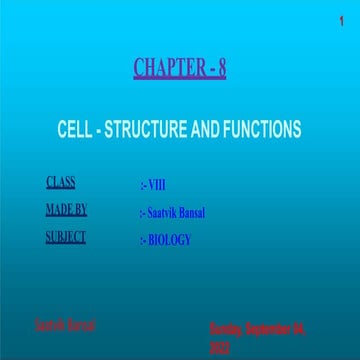 Cell class 8 presentation | PDF