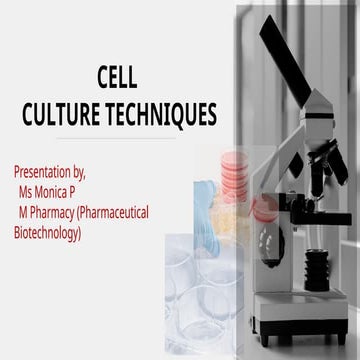 Cell culture technique | PPTX