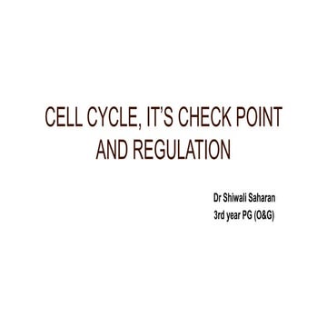 CELL CYCLE for ug and pg medical students for knowledge | PPTX
