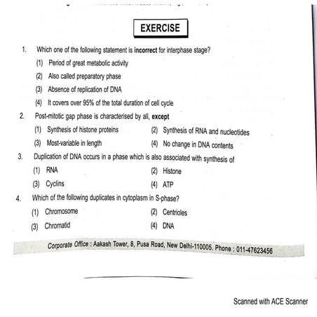 cell cycle and division.pdf aakash module | PDF