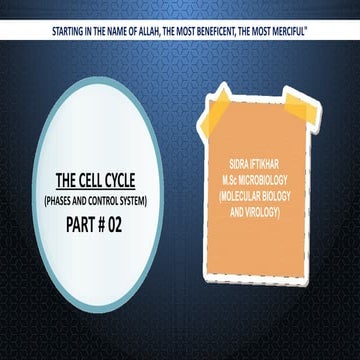CELL CYCLE CONTROL SYSTEM PART 2 (M PHASE) | PPTX