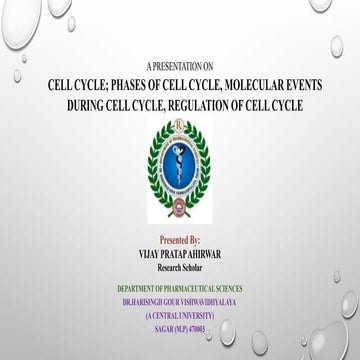 Cell cycle, Phases of Cell Cycle, Molecular events during the cell cycle.pptx