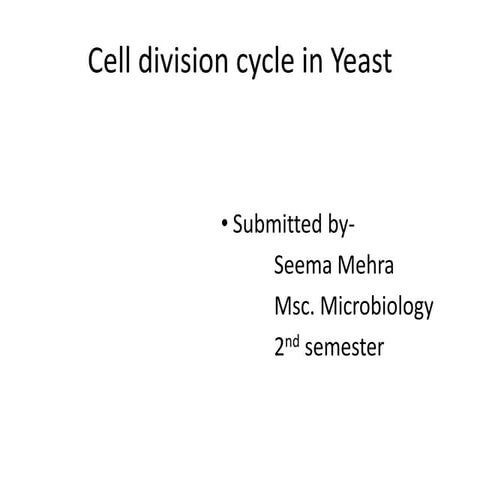 Cell cycle checkpoints in yeast | PPTX