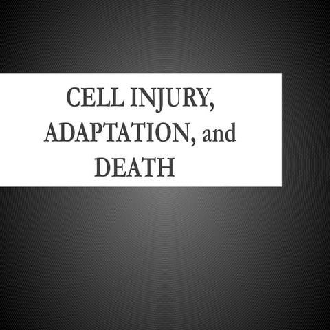 Cell injury, adaptation, and death fix