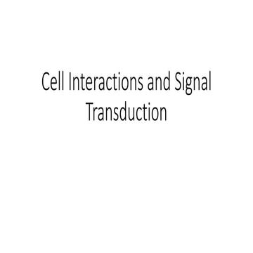 Cell interactions and signal transduction