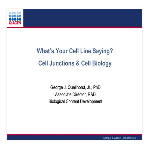 Cell junctions 2013