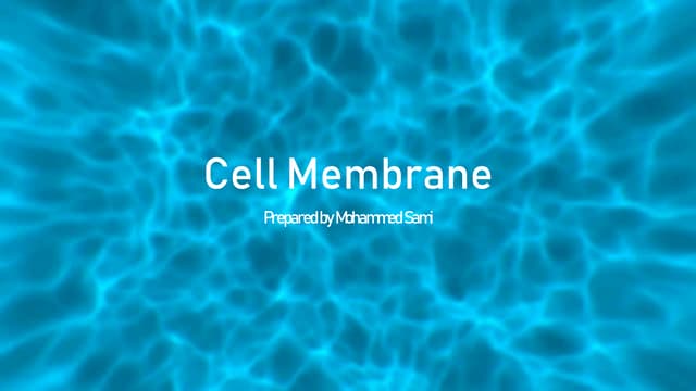Edexcel IAS Biology Unit 1 Cell Membrane