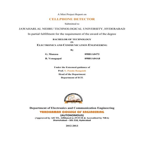 Cellphone detector report