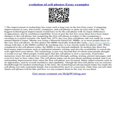 Cell Phone Essays