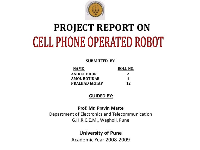 cell phone operated robot