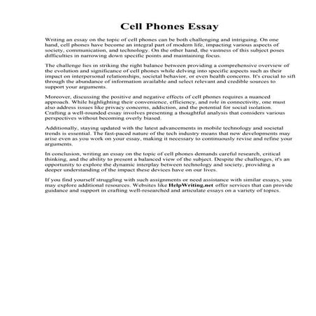 Cell Phones Essay
