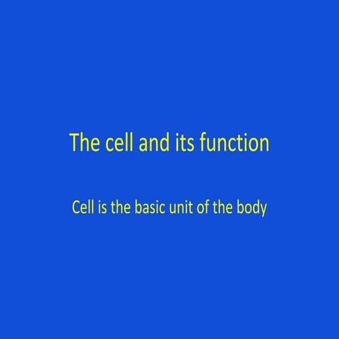 Cell physiology