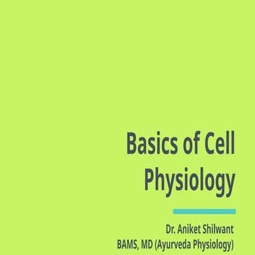 Basics of Cell Physiology and Cell Adaptation