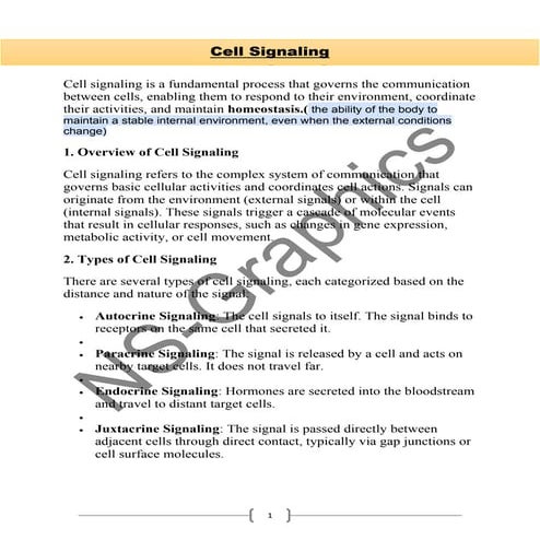 Cell Signaling Notes for B.Sc. Biotech/Botany Sem-1