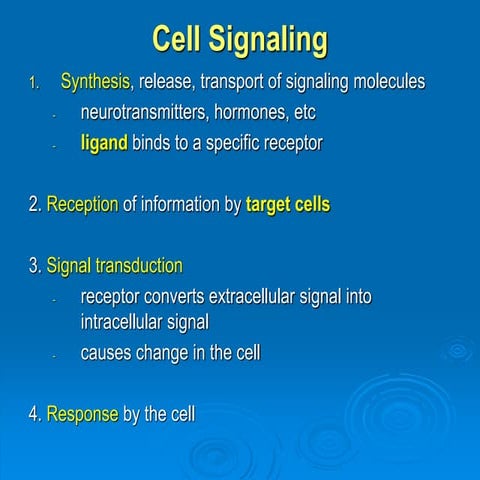 Cell signaling transduction mechanisms