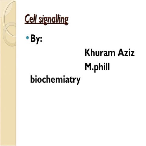Cell signalling   2