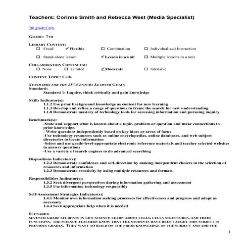 Information Literacy Lesson Plan