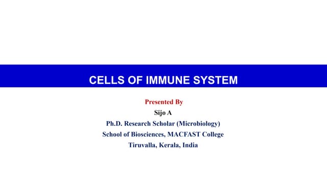 Cells of Immune System -  Microbiology Exam Point of View