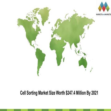 Cell Sorting Market Size, Share | By Technology & End User | Forecasts to 2021