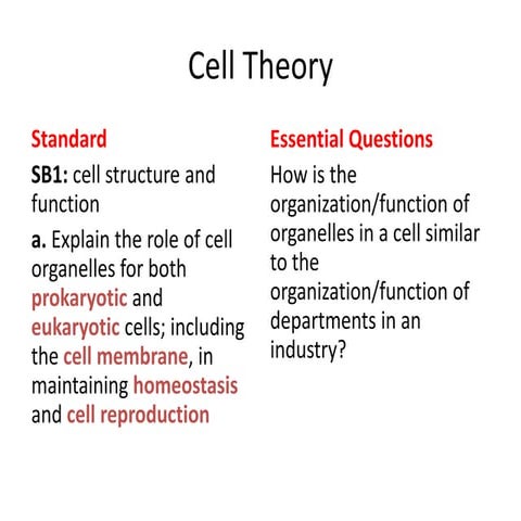 Cell structure and function2012 2013 | PPTX