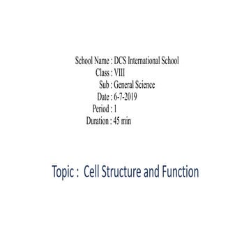 8 cell - structure and function | PDF