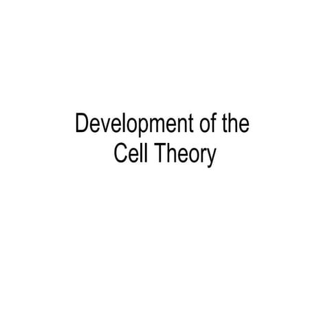 Development of the Cell theory | PPT