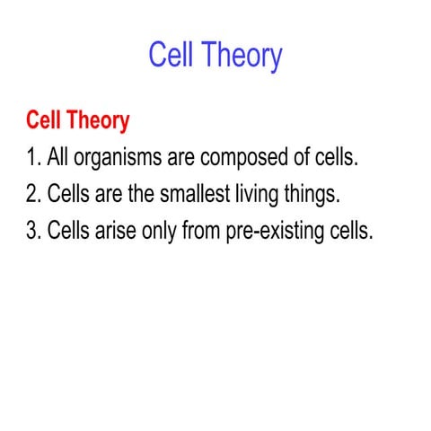 Additional Notes: Cell theory