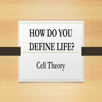 tHE Cell Theory GENERAL BIOLOGY 1ST QUARTER