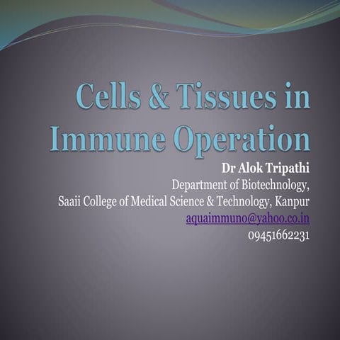 Cell & tissue of Immune System