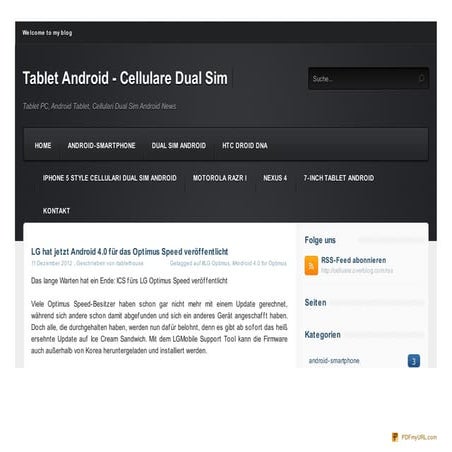 Das lange Warten hat ein Ende: LG hat jetzt Android 4.0 für das Optimus Speed...