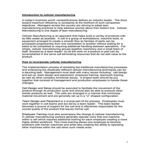 Cellular manufacturing | PPTX