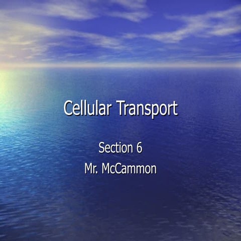 Cellular Transport
