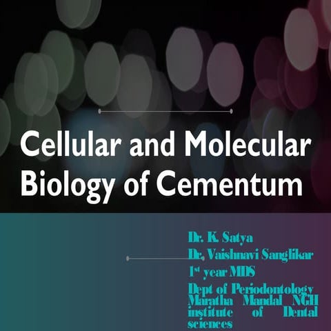 Cellular and molecular biology of cementum   