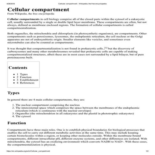 Cellular compartment wikipedia, the free encyclopedia | PDF