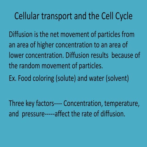 Cellular transport and cell cycle