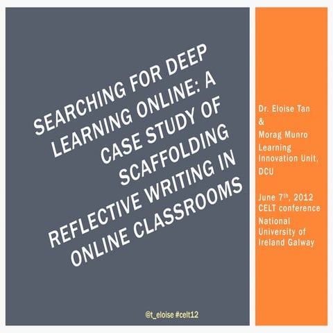 A case study of reflective learning online 