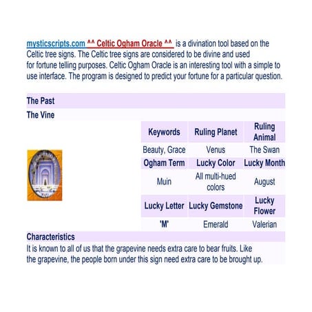 Celtic ogham oracle
