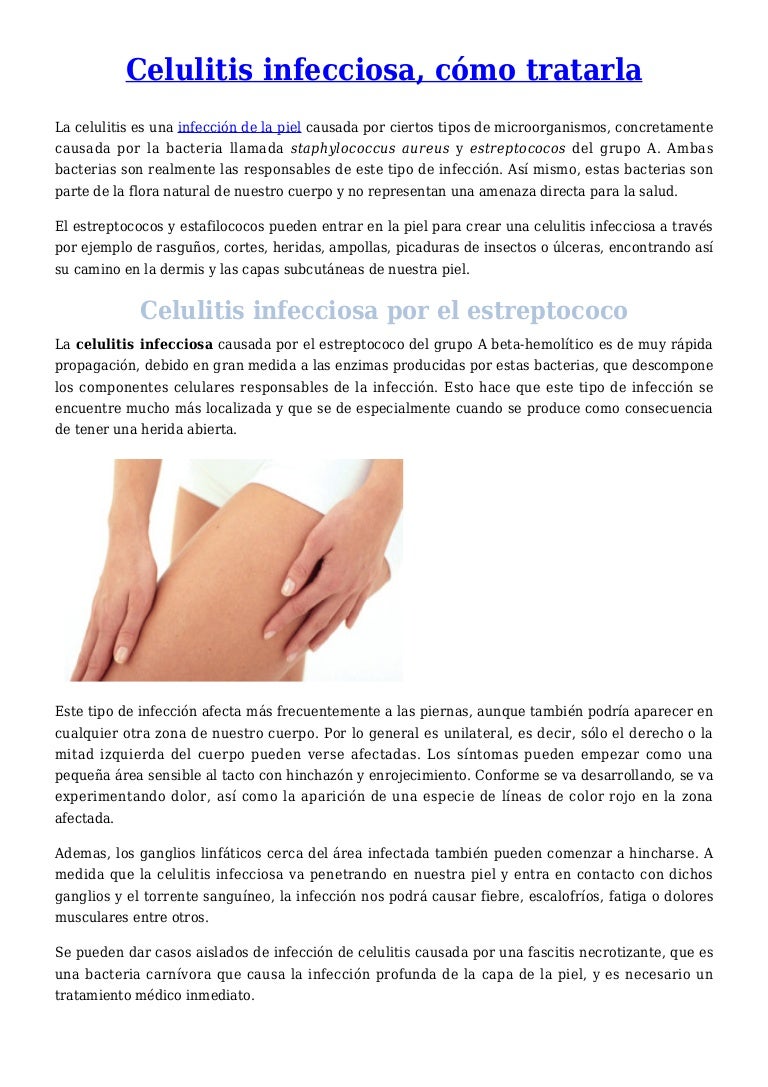 infeccion de la piel llamada celulitis