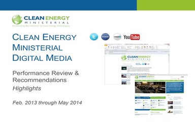 Clean Energy Ministerial - Digital Media Year+ in Review
