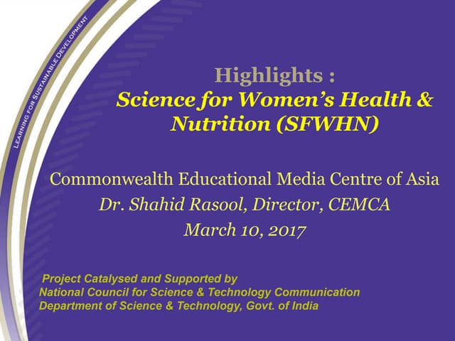 Cemca presentation on women's day sfwhn