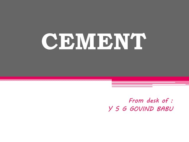 Cement Manufacturing Process Pptx