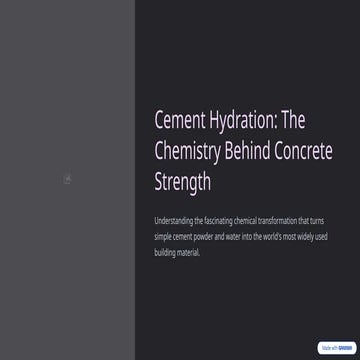 Hydration of cement | PPTX