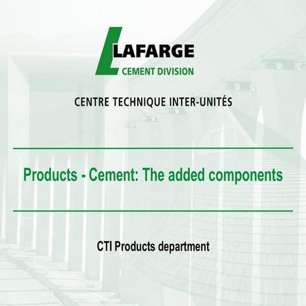 The chemical composition of cement | PDF