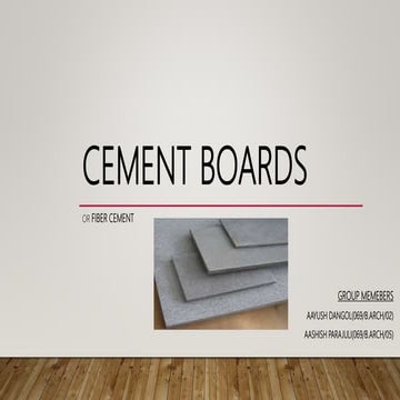 Cement Boards or Fiber Cement