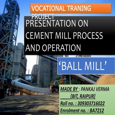 Cement industry : grinding process of ball mill