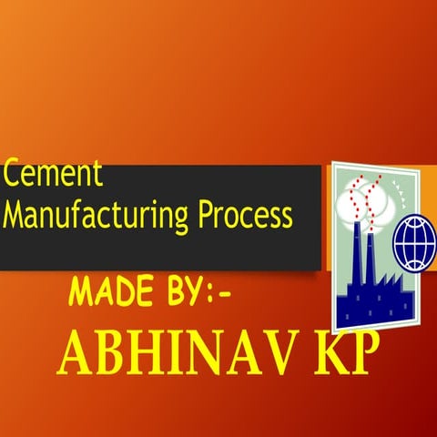 Cement manufacturing process