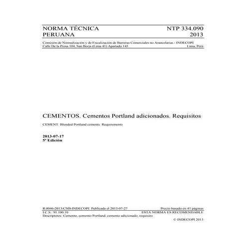Norma Tecnica Peruana Cementos 334.090