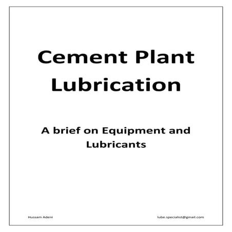 Cement plant lubrication