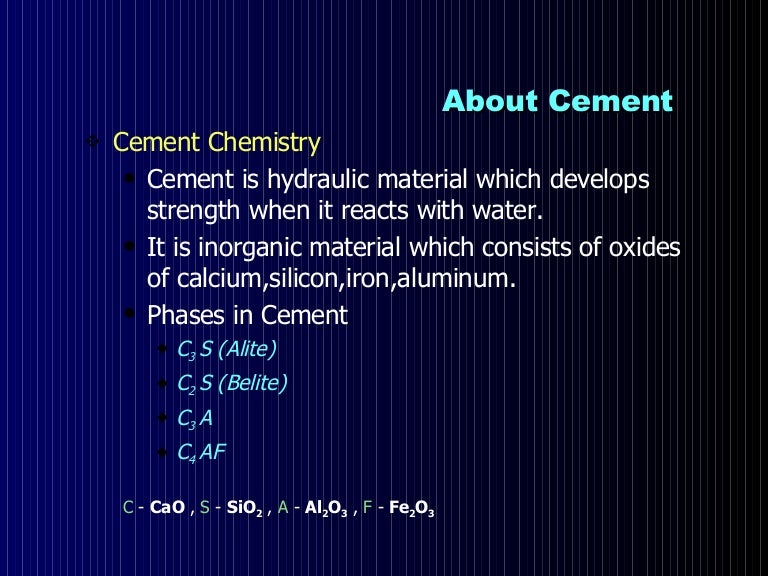 Cement Process Chemistry